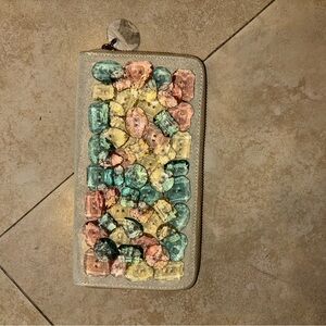 NIB Colorful Gemstone Embellished Wallet